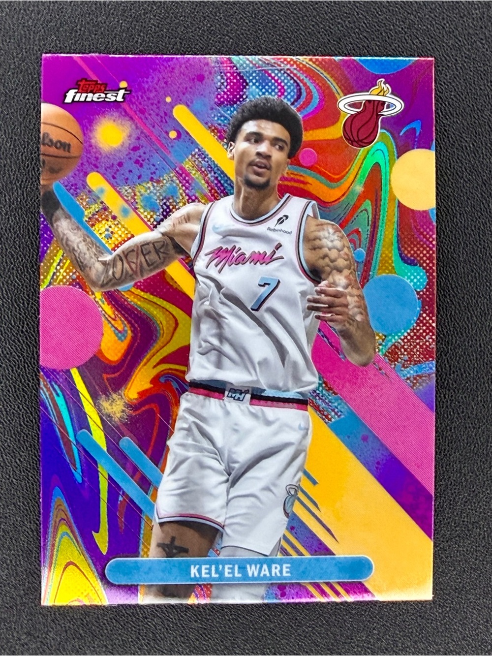 2025-26 Topps Finest Kel'el Ware Common Oil Spill Refractor #51 Miami Heat